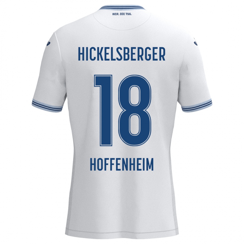 Bambino Maglia Julia Hickelsberger #18 Bianco Blu Kit Gara Away 2024/25 Maglietta