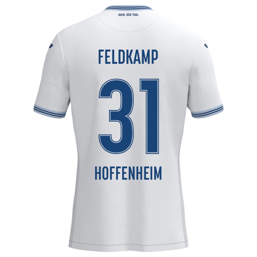 Bambino Maglia Jana Feldkamp #31 Bianco Blu Kit Gara Away 2024/25 Maglietta