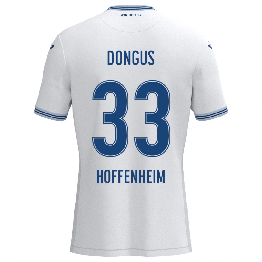 Bambino Maglia Fabienne Dongus #33 Bianco Blu Kit Gara Away 2024/25 Maglietta