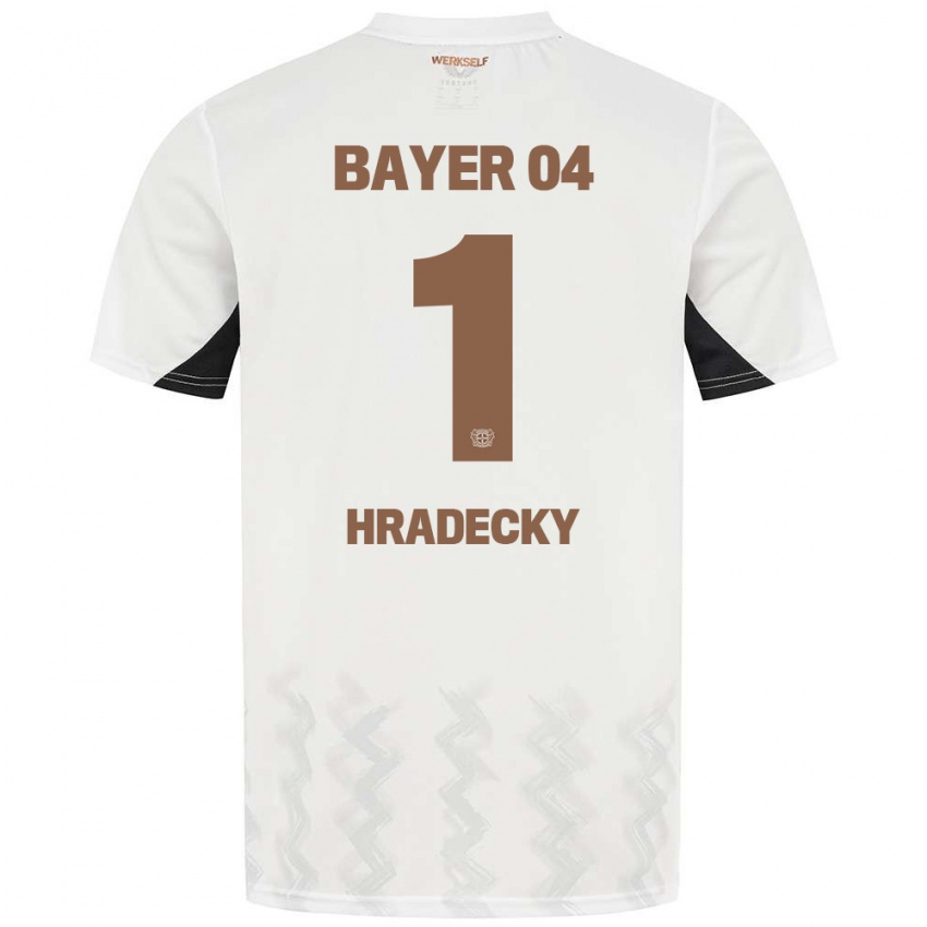 Bambino Maglia Lukas Hradecky #1 Bianco Nero Kit Gara Away 2024/25 Maglietta