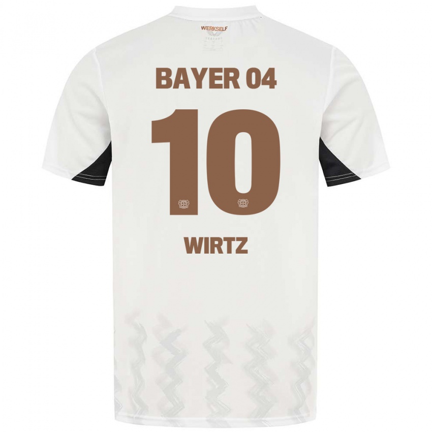 Bambino Maglia Florian Wirtz #10 Bianco Nero Kit Gara Away 2024/25 Maglietta