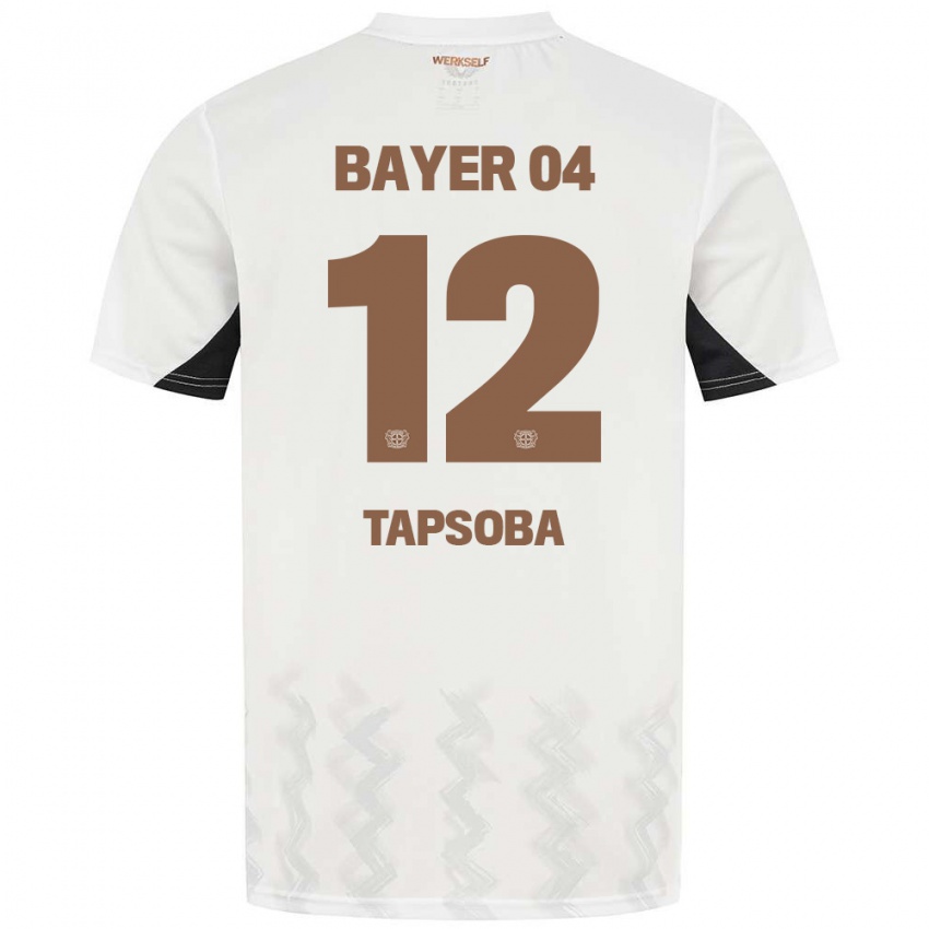 Bambino Maglia Edmond Tapsoba #12 Bianco Nero Kit Gara Away 2024/25 Maglietta