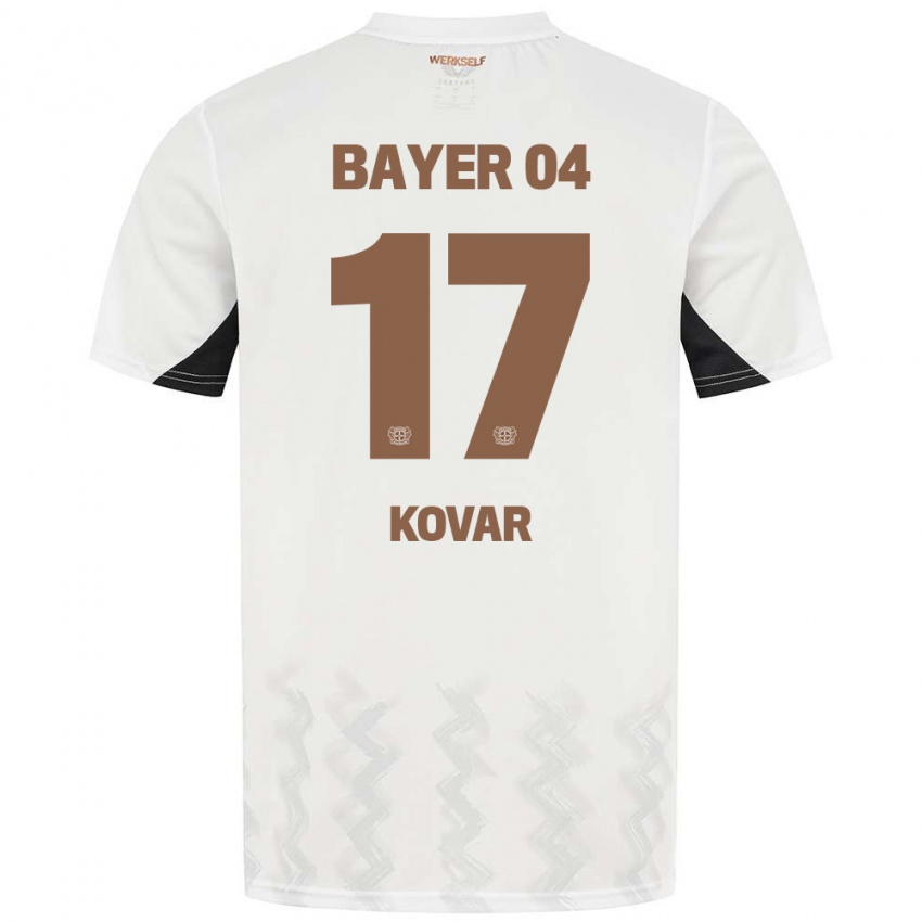 Bambino Maglia Matej Kovar #17 Bianco Nero Kit Gara Away 2024/25 Maglietta