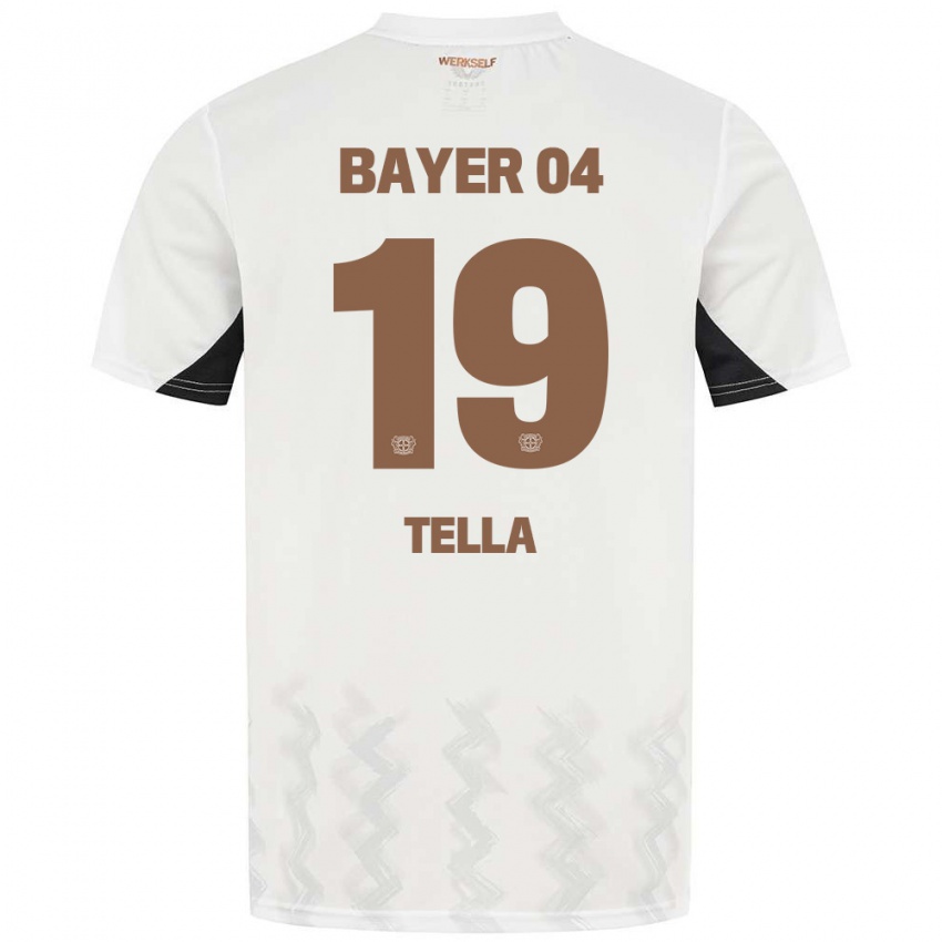 Bambino Maglia Nathan Tella #19 Bianco Nero Kit Gara Away 2024/25 Maglietta