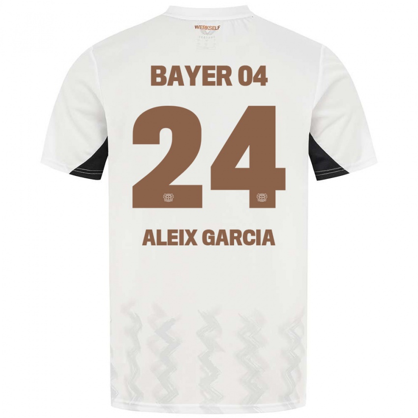 Bambino Maglia Aleix García #24 Bianco Nero Kit Gara Away 2024/25 Maglietta