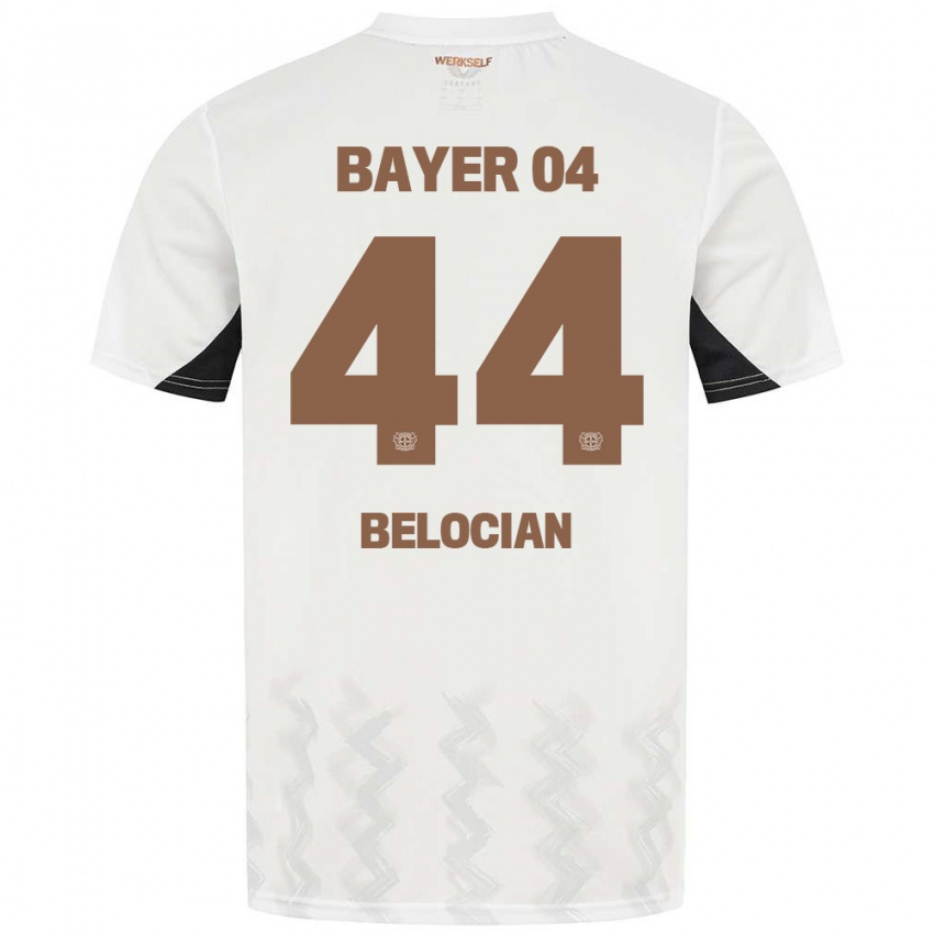 Bambino Maglia Jeanuël Belocian #44 Bianco Nero Kit Gara Away 2024/25 Maglietta