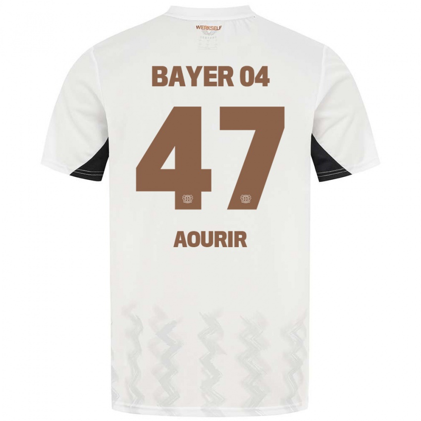 Bambino Maglia Ayman Aourir #47 Bianco Nero Kit Gara Away 2024/25 Maglietta