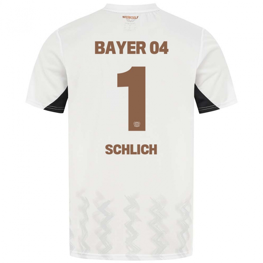 Bambino Maglia Jesper Schlich #1 Bianco Nero Kit Gara Away 2024/25 Maglietta