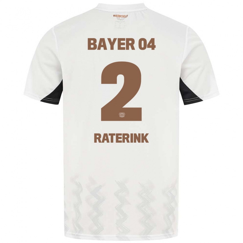 Bambino Maglia Othniël Raterink #2 Bianco Nero Kit Gara Away 2024/25 Maglietta