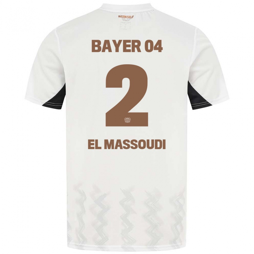 Bambino Maglia Nassim El Massoudi #2 Bianco Nero Kit Gara Away 2024/25 Maglietta