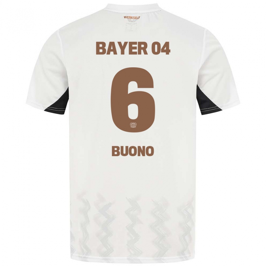 Bambino Maglia Francesco Buono #6 Bianco Nero Kit Gara Away 2024/25 Maglietta