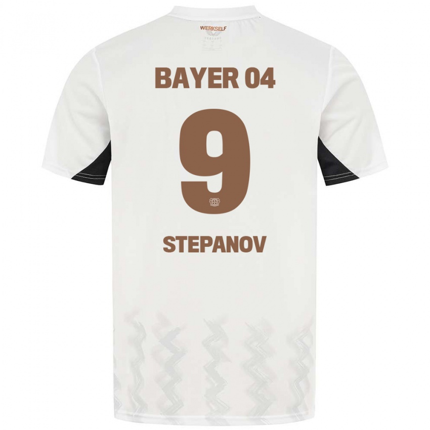 Bambino Maglia Artem Stepanov #9 Bianco Nero Kit Gara Away 2024/25 Maglietta