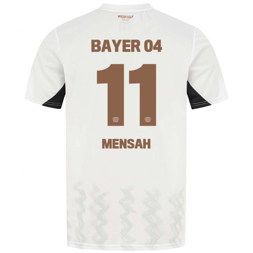 Bambino Maglia Jeremiah Mensah #11 Bianco Nero Kit Gara Away 2024/25 Maglietta