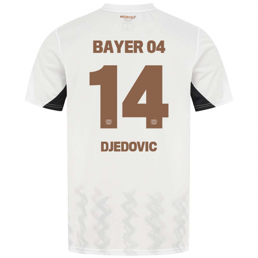 Bambino Maglia Melis Djedovic #14 Bianco Nero Kit Gara Away 2024/25 Maglietta