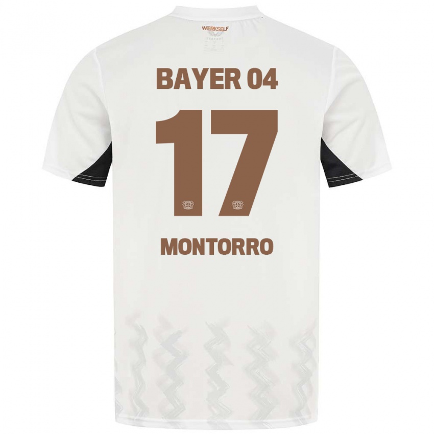 Bambino Maglia Josuè Montorro #17 Bianco Nero Kit Gara Away 2024/25 Maglietta