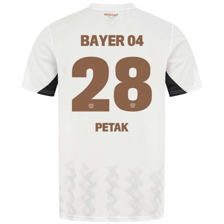 Bambino Maglia Raoul Petak #28 Bianco Nero Kit Gara Away 2024/25 Maglietta