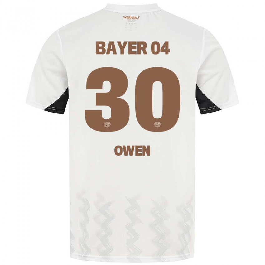 Bambino Maglia Emmanuel Owen #30 Bianco Nero Kit Gara Away 2024/25 Maglietta