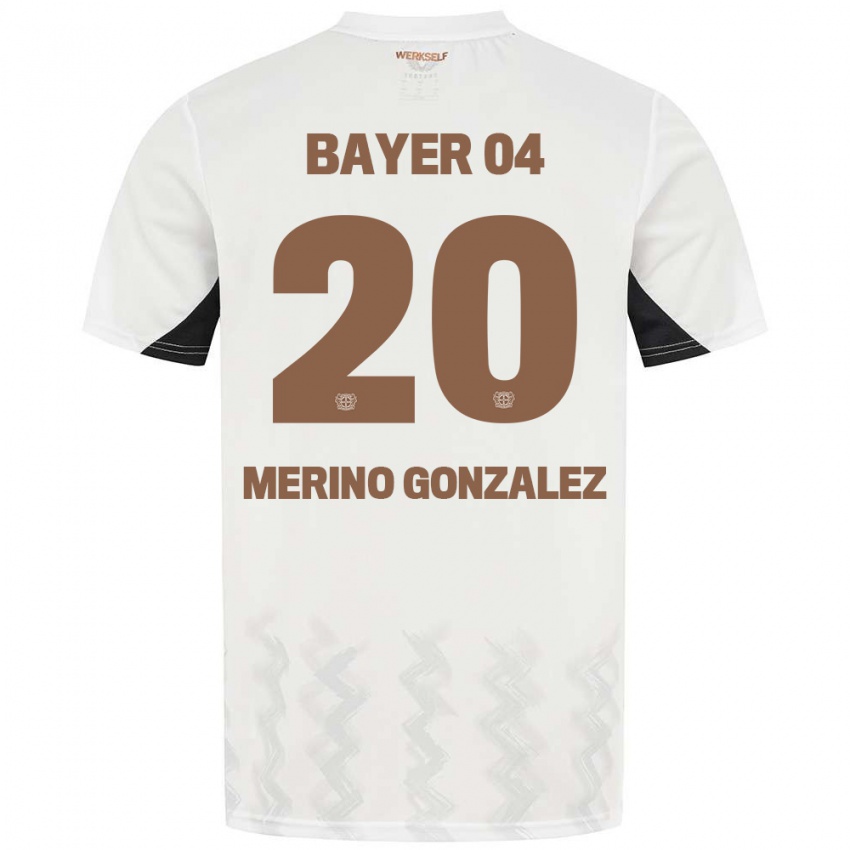 Bambino Maglia Estrella Merino Gonzalez #20 Bianco Nero Kit Gara Away 2024/25 Maglietta