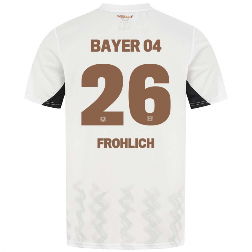 Bambino Maglia Clara Fröhlich #26 Bianco Nero Kit Gara Away 2024/25 Maglietta