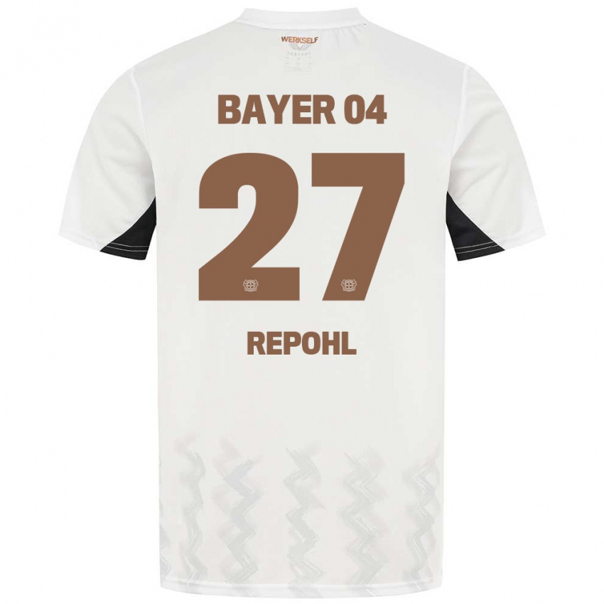 Bambino Maglia Friederike Repohl #27 Bianco Nero Kit Gara Away 2024/25 Maglietta