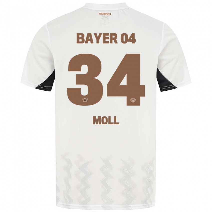 Bambino Maglia Anne Moll #34 Bianco Nero Kit Gara Away 2024/25 Maglietta