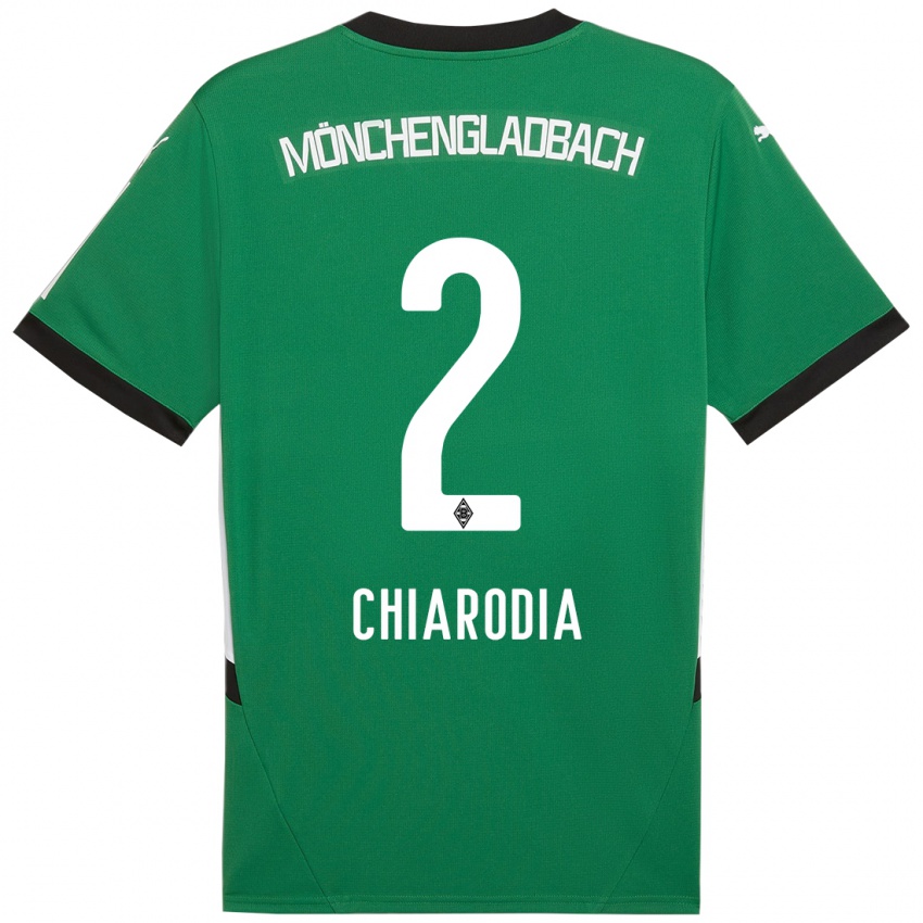 Bambino Maglia Fabio Chiarodia #2 Verde Bianco Kit Gara Away 2024/25 Maglietta