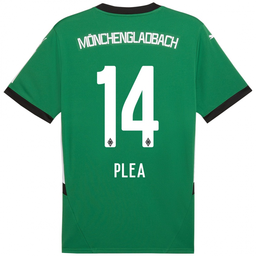 Bambino Maglia Alassane Plea #14 Verde Bianco Kit Gara Away 2024/25 Maglietta