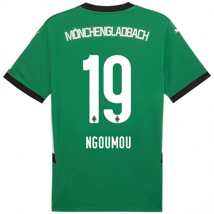 Bambino Maglia Nathan Ngoumou #19 Verde Bianco Kit Gara Away 2024/25 Maglietta