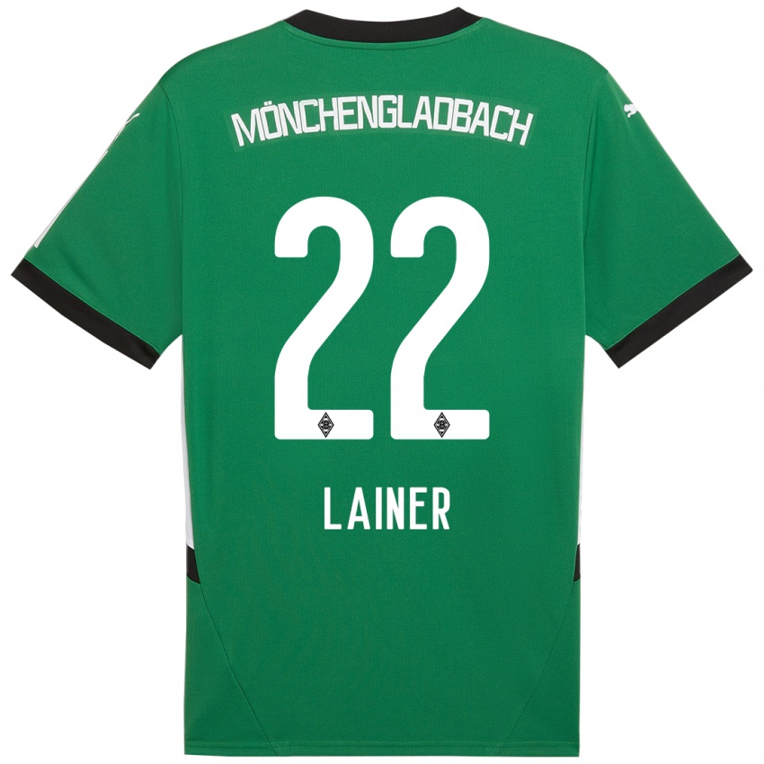 Bambino Maglia Stefan Lainer #22 Verde Bianco Kit Gara Away 2024/25 Maglietta