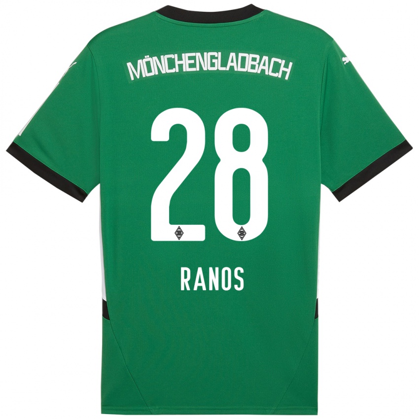 Bambino Maglia Grant-Leon Ranos #28 Verde Bianco Kit Gara Away 2024/25 Maglietta