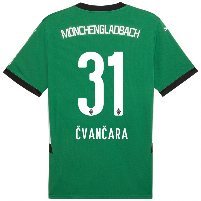 Bambino Maglia Tomas Cvancara #31 Verde Bianco Kit Gara Away 2024/25 Maglietta