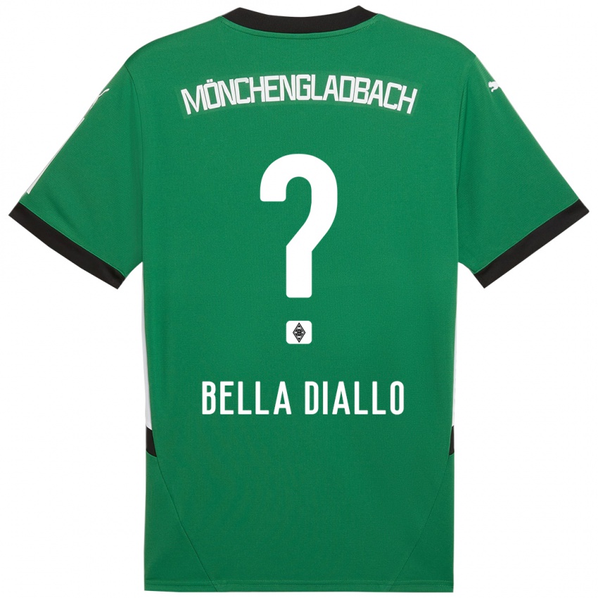 Bambino Maglia Oumar Bella Diallo #0 Verde Bianco Kit Gara Away 2024/25 Maglietta