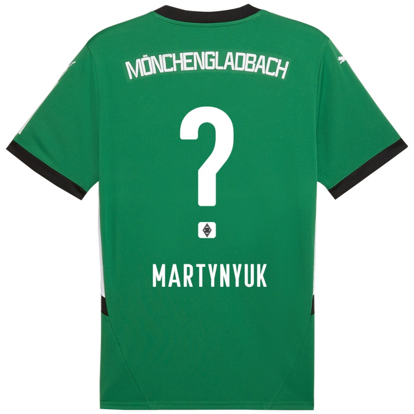 Bambino Maglia Anton Martynyuk #0 Verde Bianco Kit Gara Away 2024/25 Maglietta