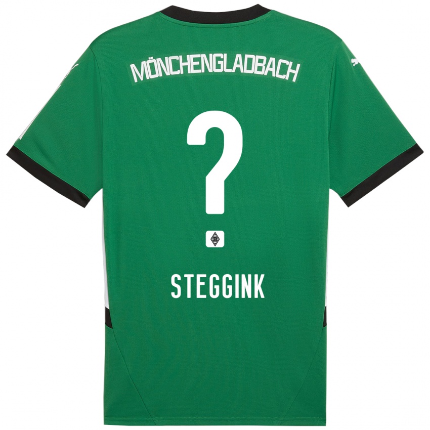 Bambino Maglia Lennart Steggink #0 Verde Bianco Kit Gara Away 2024/25 Maglietta