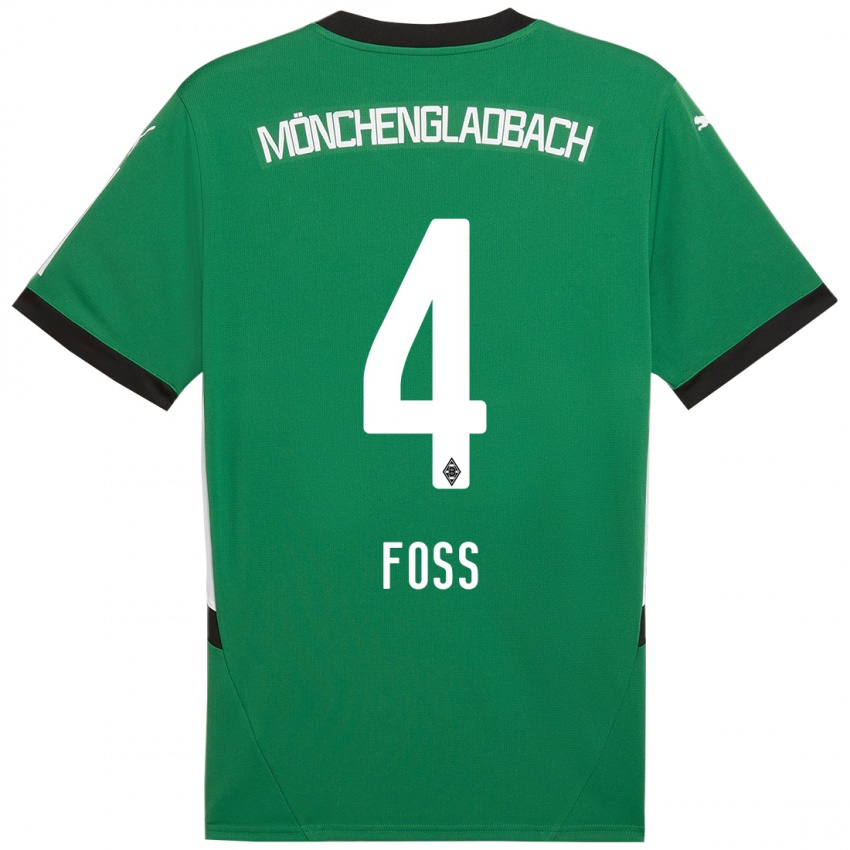 Bambino Maglia Jonathan Foss #4 Verde Bianco Kit Gara Away 2024/25 Maglietta