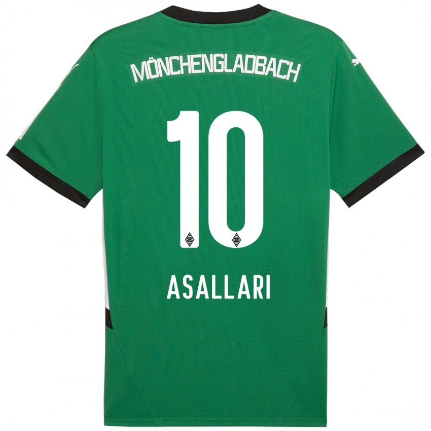 Bambino Maglia Kushtrim Asallari #10 Verde Bianco Kit Gara Away 2024/25 Maglietta