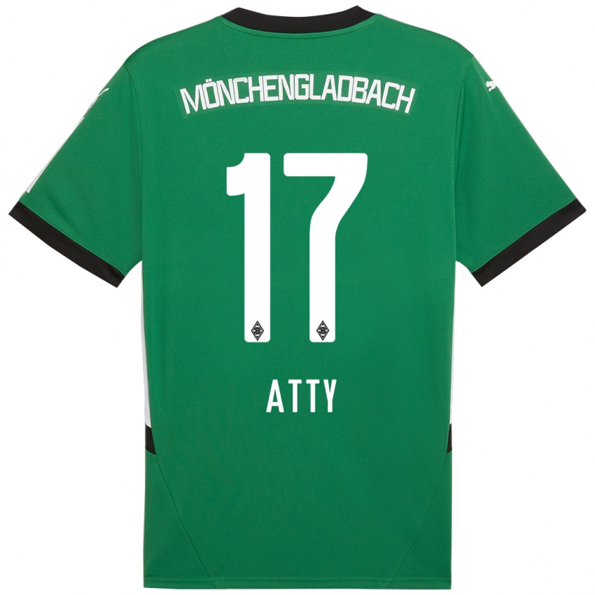 Bambino Maglia Yassir Atty #17 Verde Bianco Kit Gara Away 2024/25 Maglietta