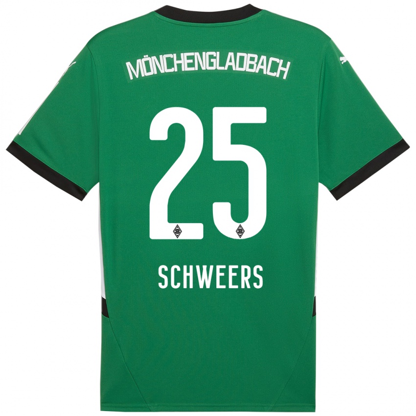 Bambino Maglia Lion Schweers #25 Verde Bianco Kit Gara Away 2024/25 Maglietta