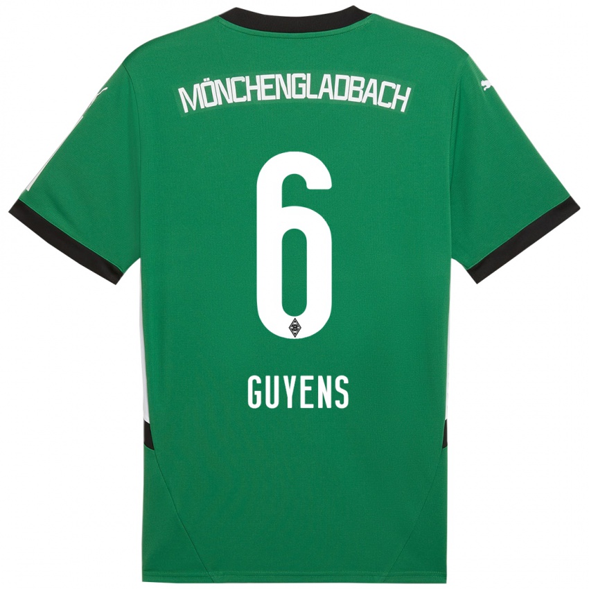 Bambino Maglia Emily Guyens #6 Verde Bianco Kit Gara Away 2024/25 Maglietta