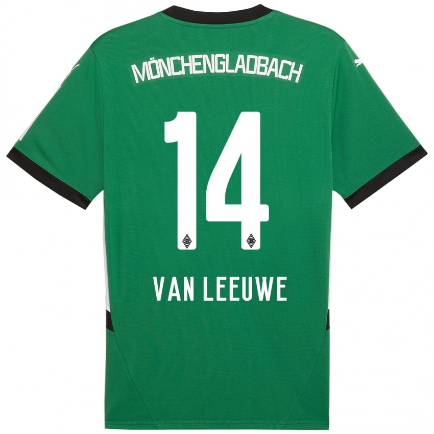 Bambino Maglia Kyra Van Leeuwe #14 Verde Bianco Kit Gara Away 2024/25 Maglietta