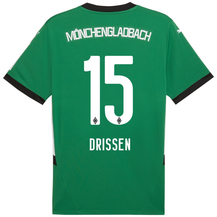 Bambino Maglia Sam Drissen #15 Verde Bianco Kit Gara Away 2024/25 Maglietta