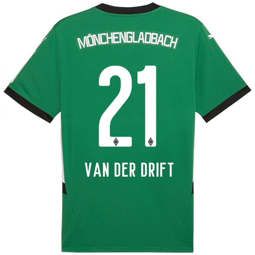 Bambino Maglia Suus Van Der Drift #21 Verde Bianco Kit Gara Away 2024/25 Maglietta