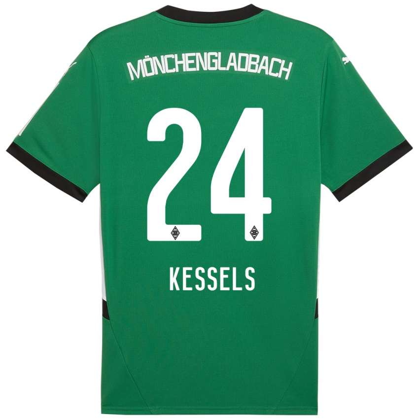 Bambino Maglia Imke Kessels #24 Verde Bianco Kit Gara Away 2024/25 Maglietta