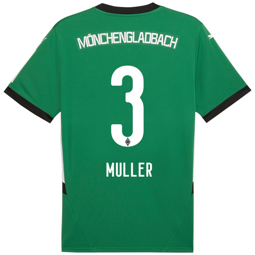 Bambino Maglia Barbara Müller #3 Verde Bianco Kit Gara Away 2024/25 Maglietta