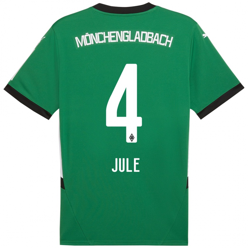 Bambino Maglia Jule Dallmann #4 Verde Bianco Kit Gara Away 2024/25 Maglietta