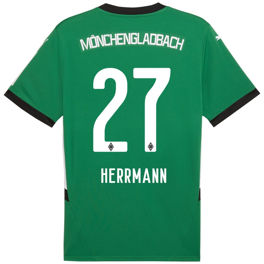 Bambino Maglia Michelle Herrmann #27 Verde Bianco Kit Gara Away 2024/25 Maglietta