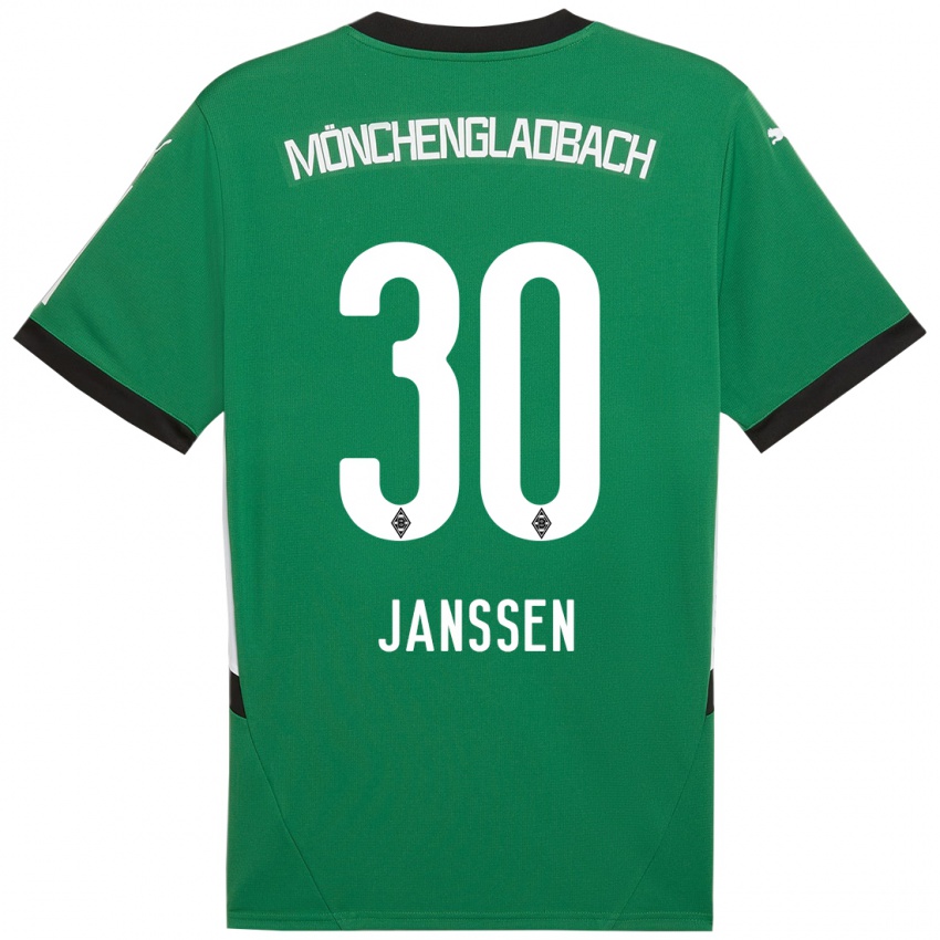 Bambino Maglia Annalena Janssen #30 Verde Bianco Kit Gara Away 2024/25 Maglietta