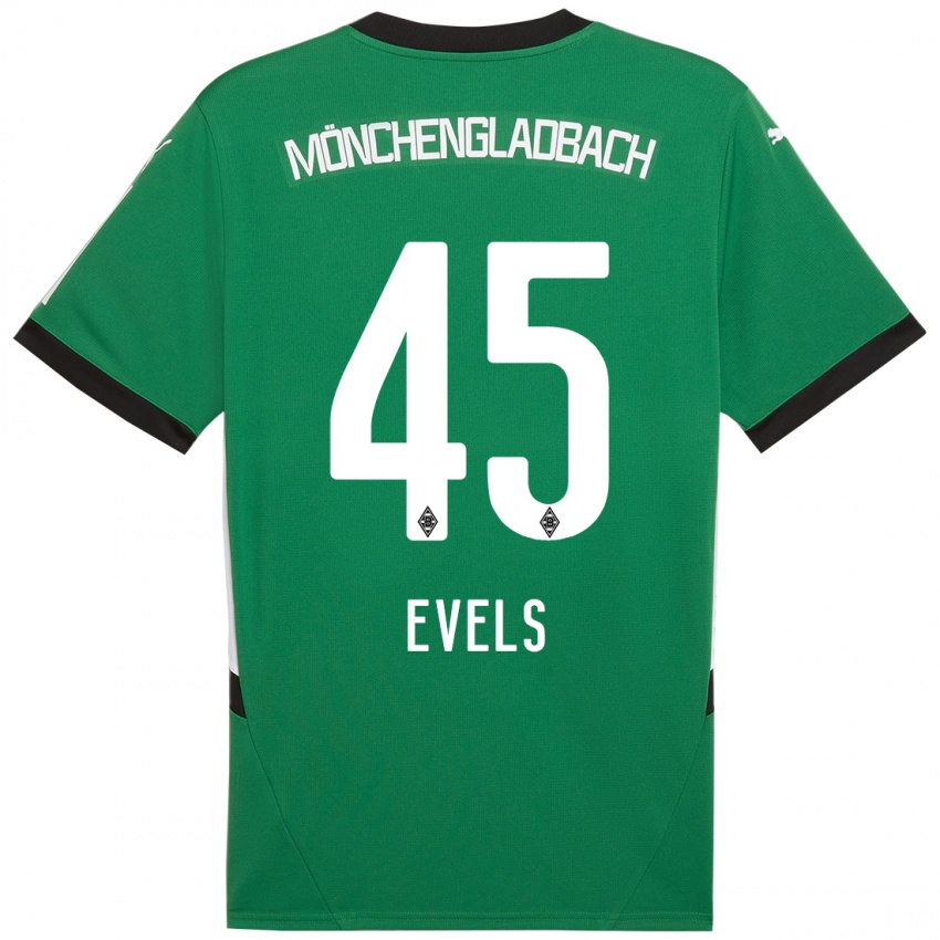 Bambino Maglia Emily Evels #45 Verde Bianco Kit Gara Away 2024/25 Maglietta