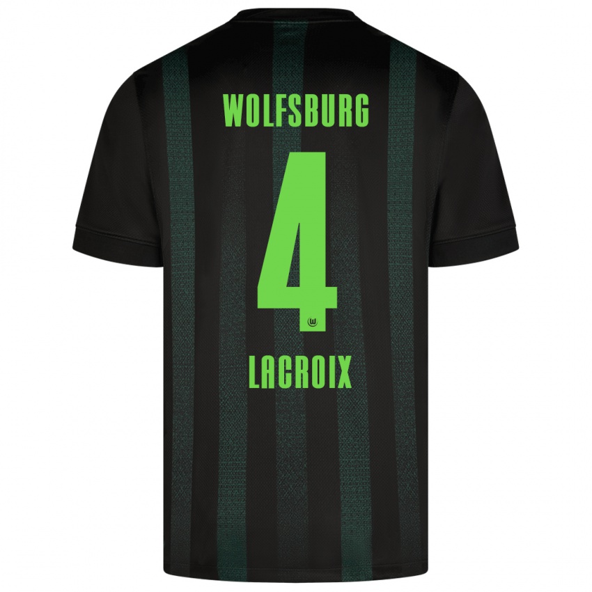 Bambino Maglia Maxence Lacroix #4 Verde Scuro Kit Gara Away 2024/25 Maglietta