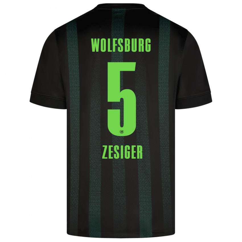 Bambino Maglia Cédric Zesiger #5 Verde Scuro Kit Gara Away 2024/25 Maglietta